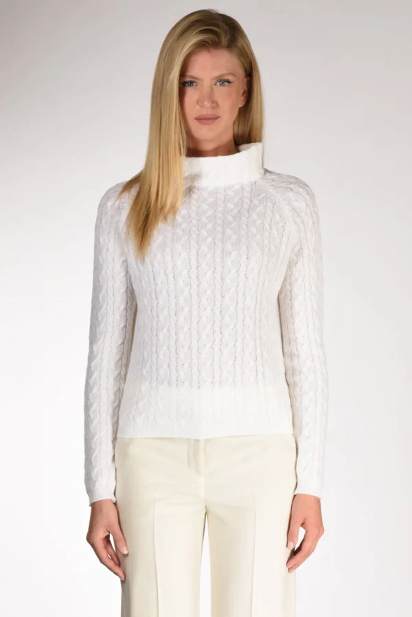 maglia treccia bianco