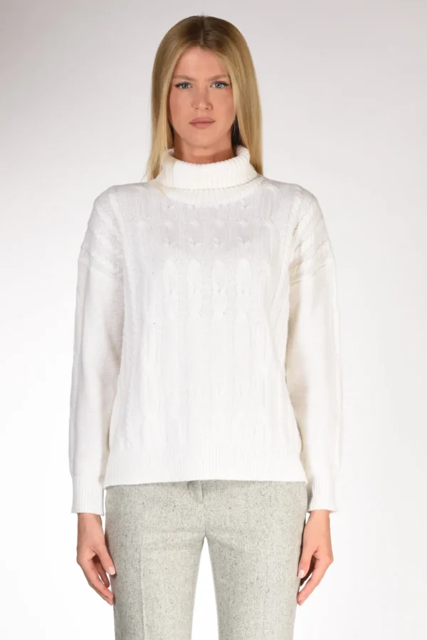 maglia treccia bianco