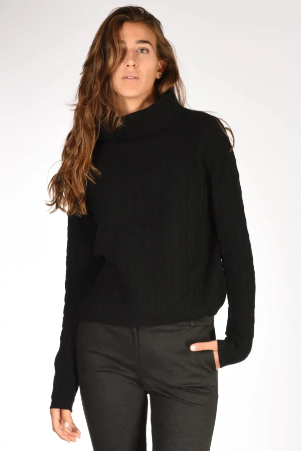 maglia treccia nero