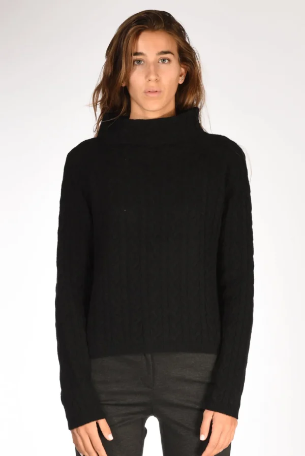 maglia treccia nero