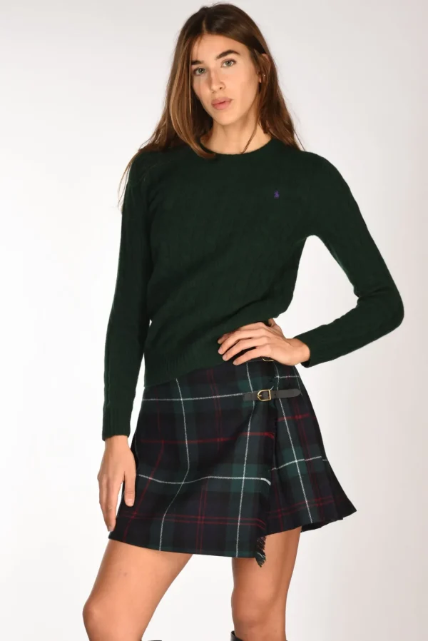 maglia treccia verde