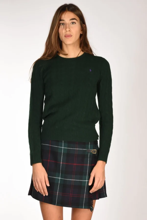 maglia treccia verde