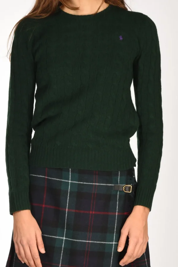 maglia treccia verde