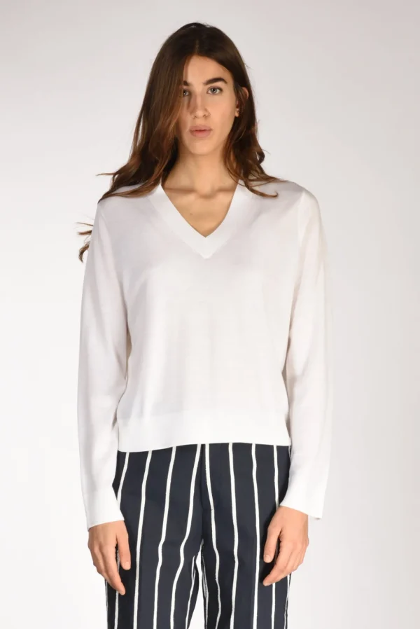maglia v bianco naturale