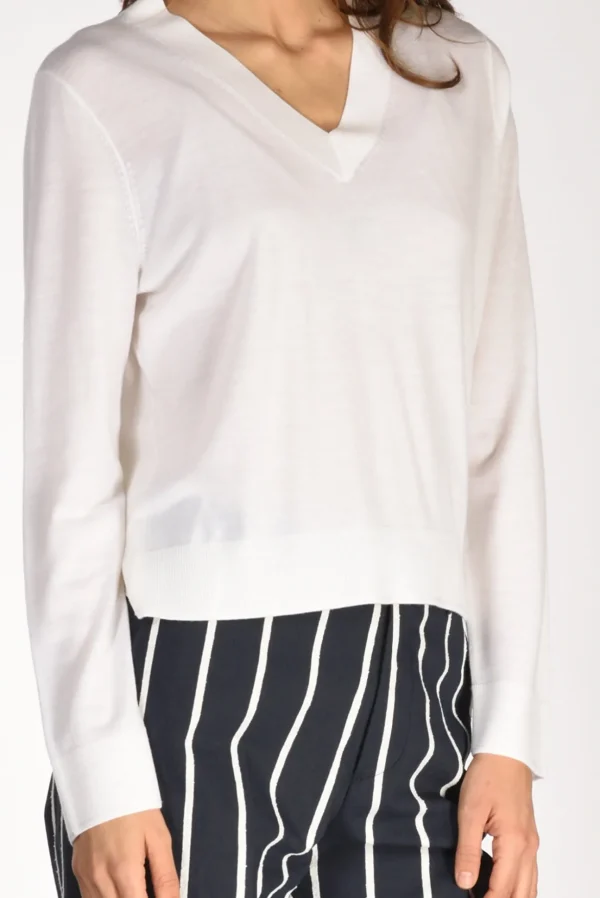 maglia v bianco naturale