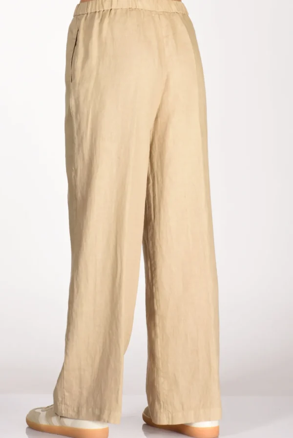 pantalone elastico beige