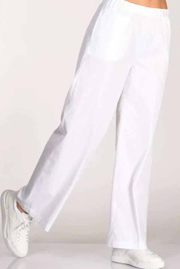 pantalone elastico bianco