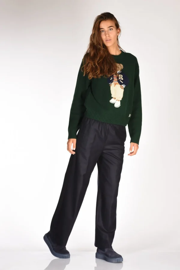pantalone elastico blu
