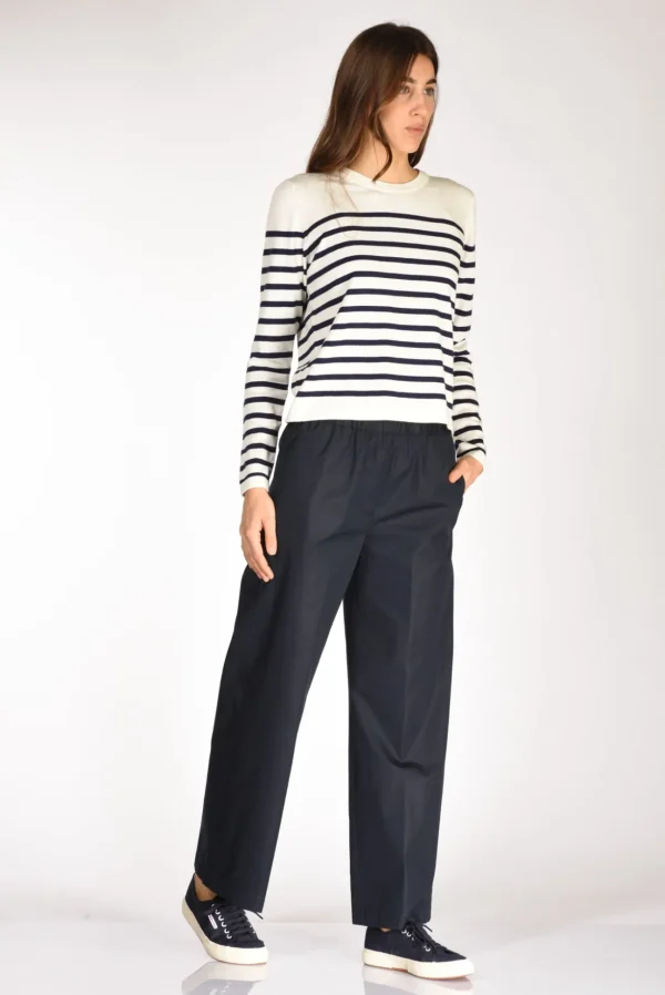 pantalone elastico blu