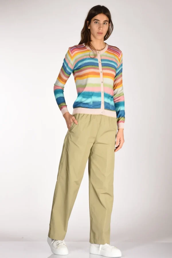 pantalone elastico verde salvia