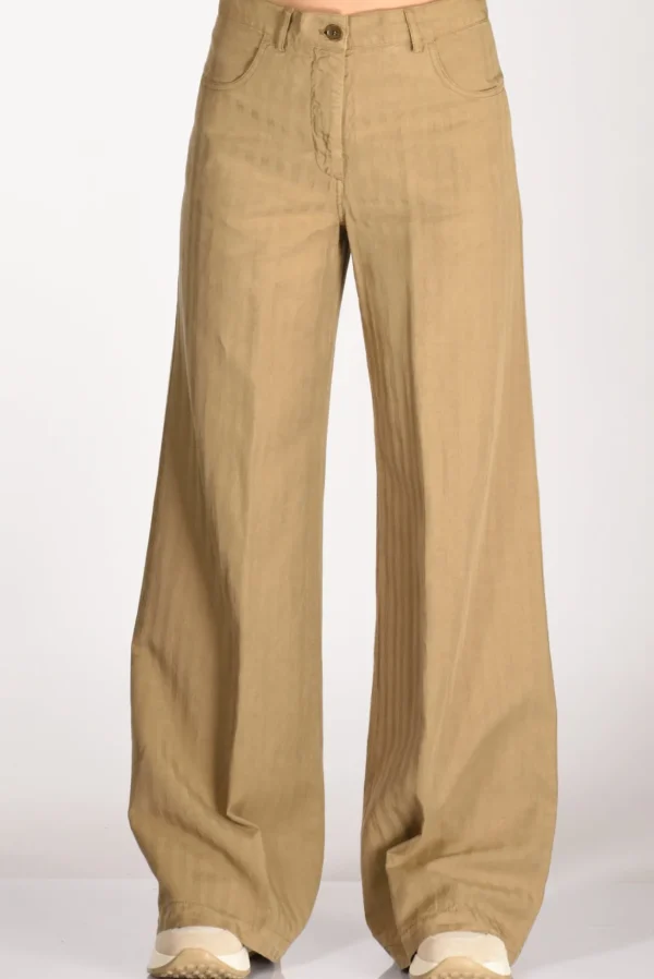 pantalone largo beige scuro