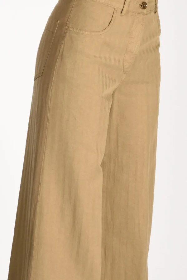 pantalone largo beige scuro