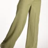 pantalone largo verde