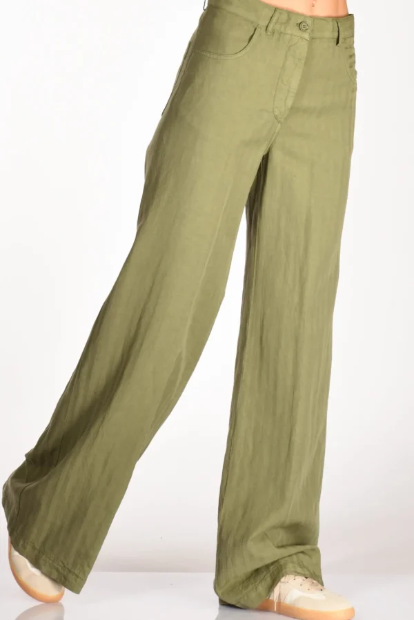 pantalone largo verde
