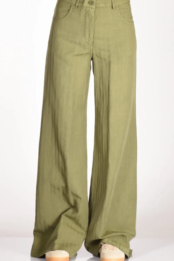 pantalone largo verde