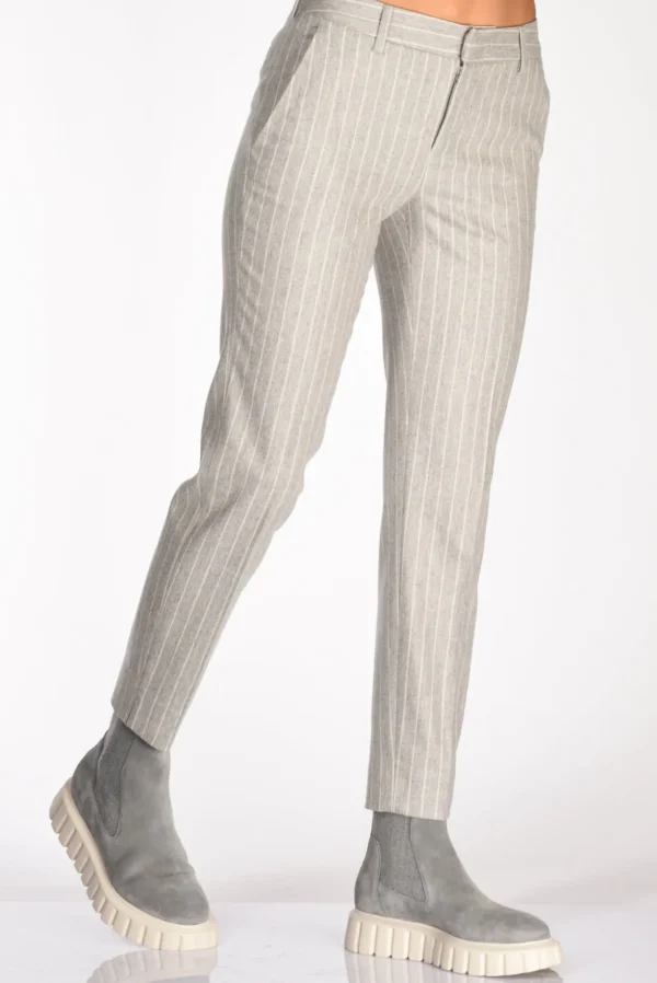pantalone new york grigio/bianco