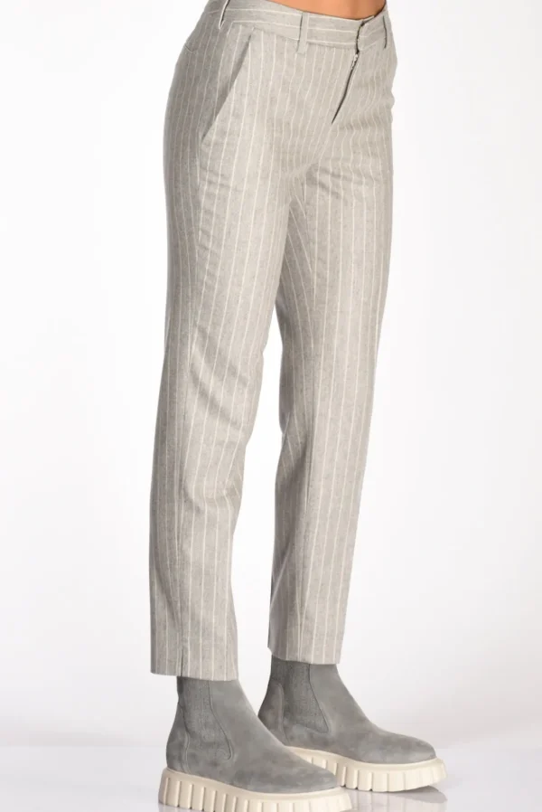 pantalone new york grigio/bianco