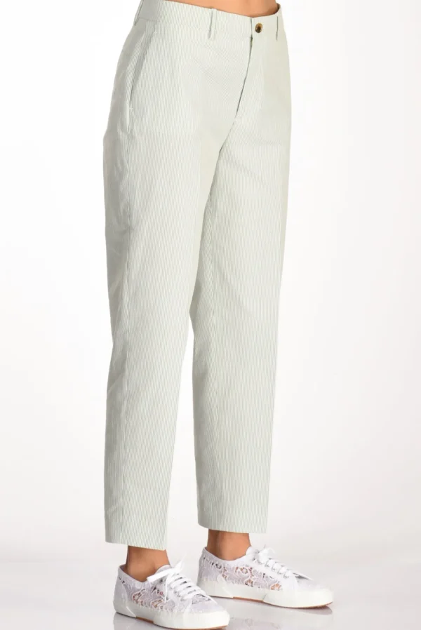pantalone righe bianco/verde