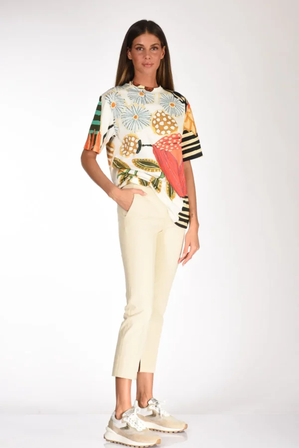 pantalone spaccco beige