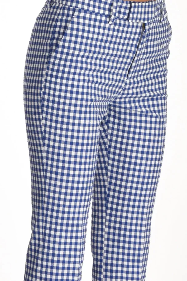 pantalone vichy bianco/blu