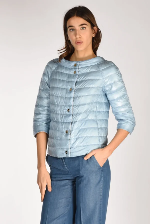 piumino doubleface azzurro/grigio