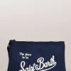 pochette stampa blu/bianco