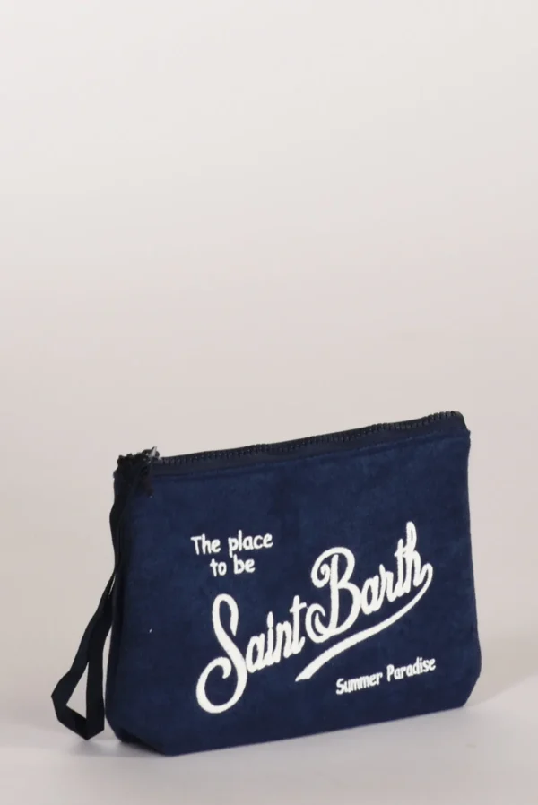 pochette stampa blu/bianco