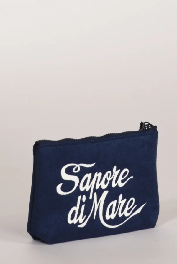 pochette stampa blu/bianco