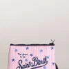 pochette stampa rosa/bianco