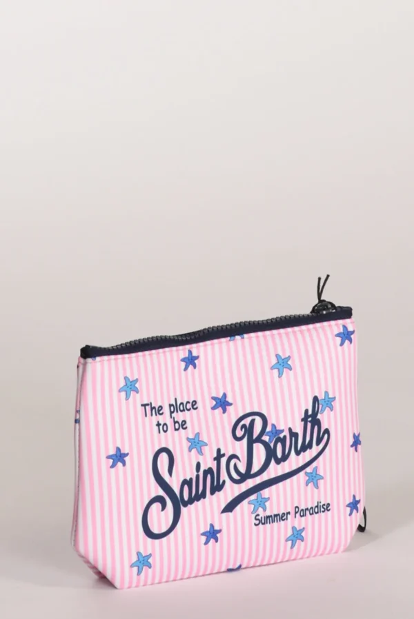 pochette stampa rosa/bianco