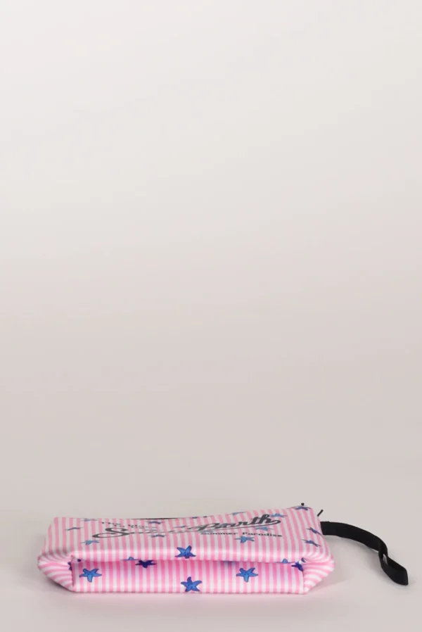 pochette stampa rosa/bianco