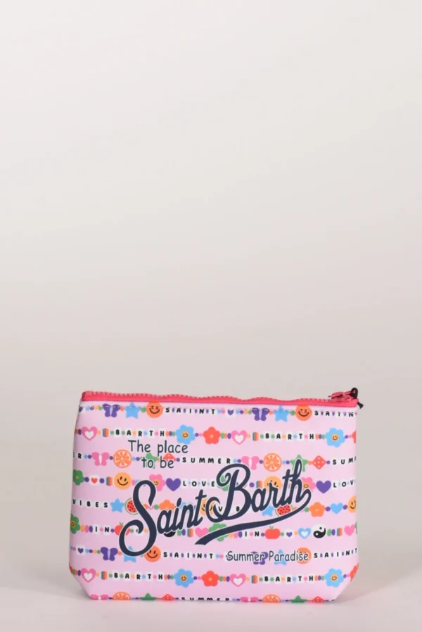 pochette stampa rosa/multicolor