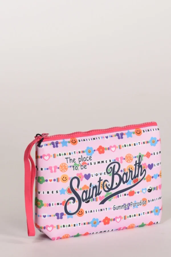 pochette stampa rosa/multicolor