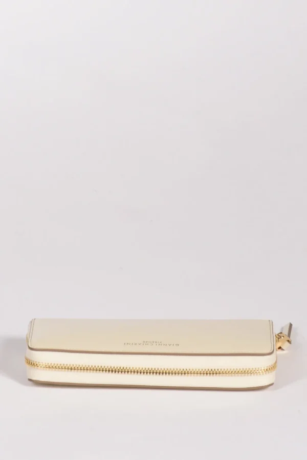 portafoglio zip bianco naturale