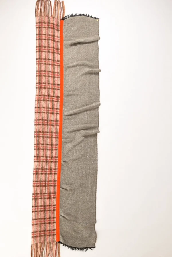 sciarpa patch beige/arancio