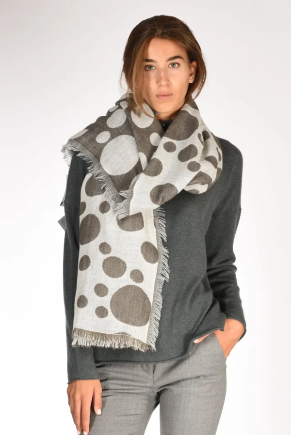 sciarpa patch beige/grigio