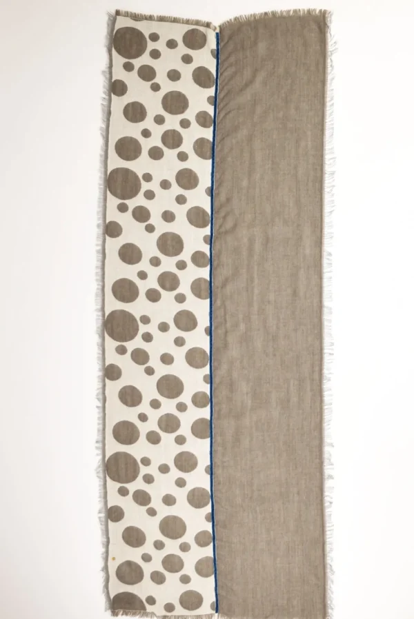 sciarpa patch beige/grigio