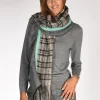 sciarpa patch grigio/azzurro