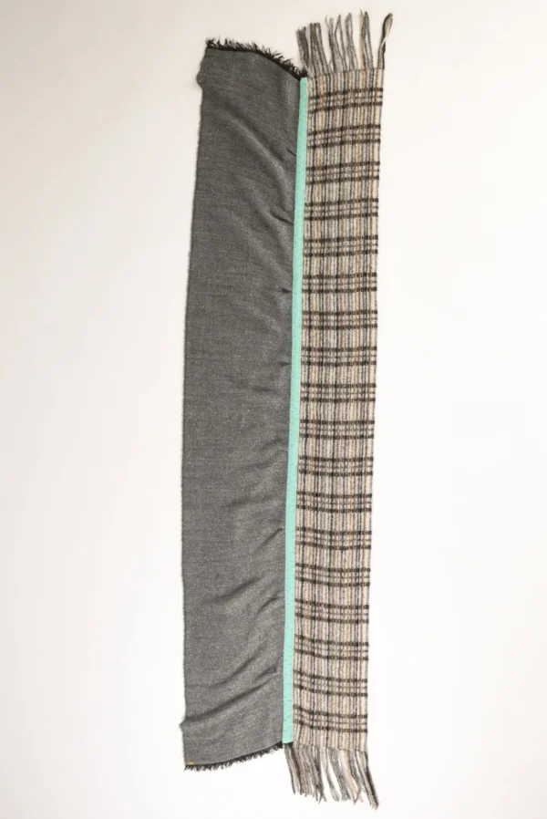 sciarpa patch grigio/azzurro