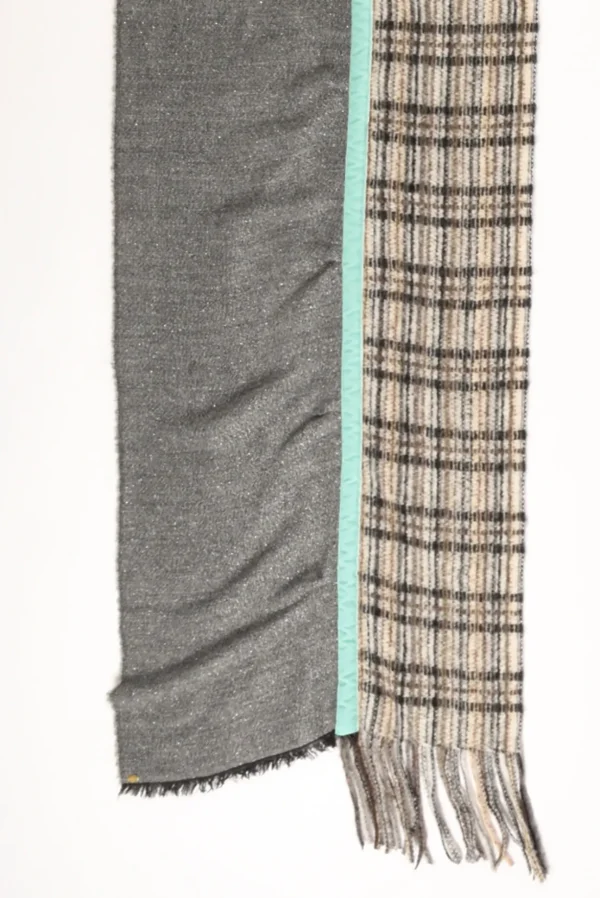 sciarpa patch grigio/azzurro