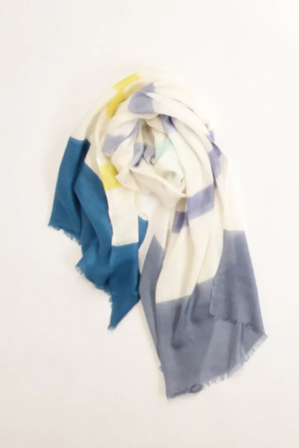sciarpa stampa bianco/azzurro