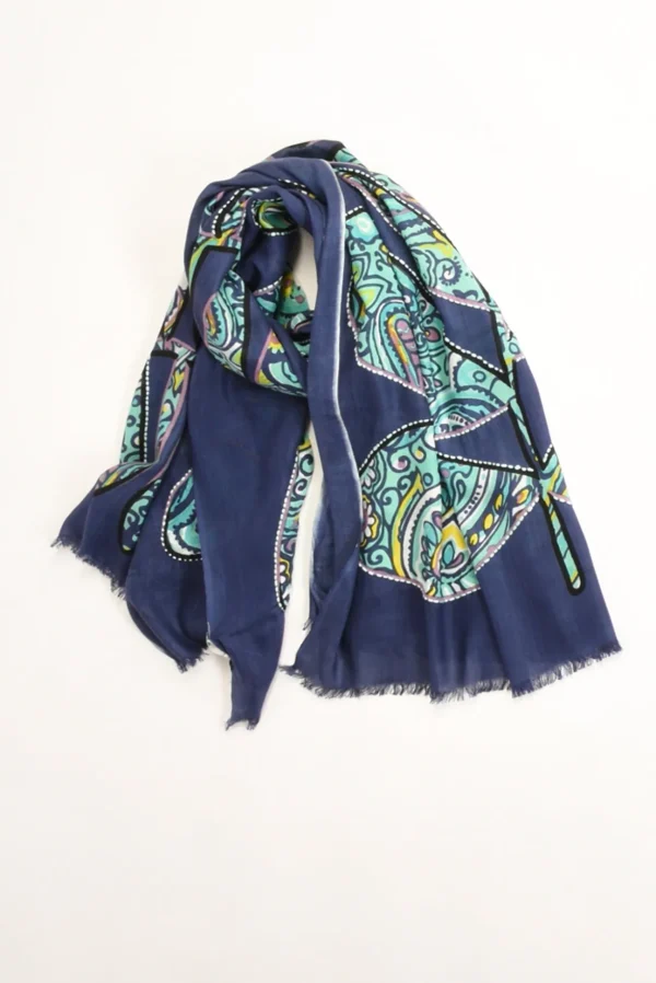 sciarpa stampa blu/azzurro