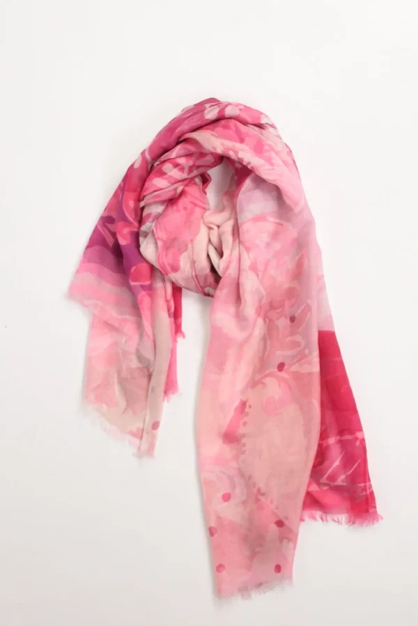 sciarpa stampa rosa/fucsia