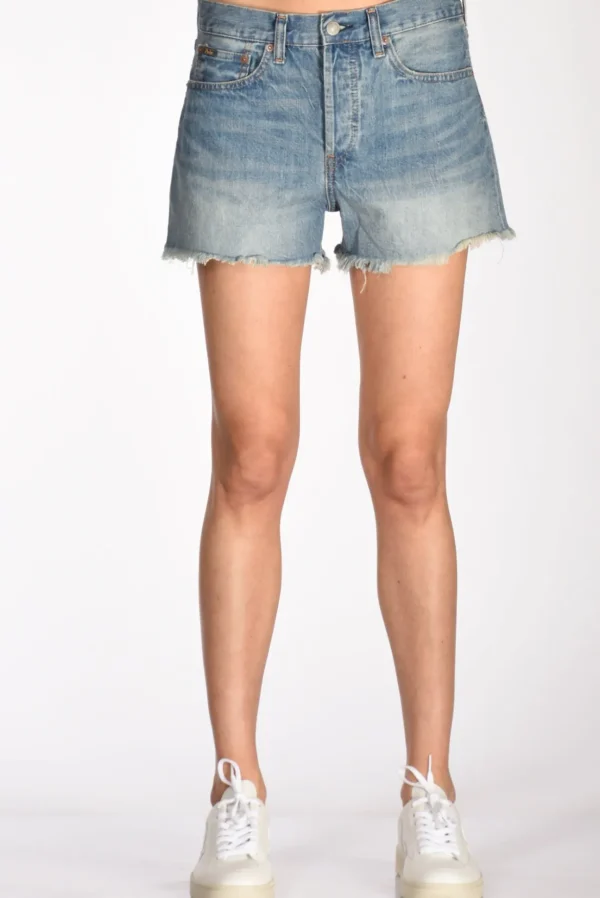 shorts 5 pocket blu jeans