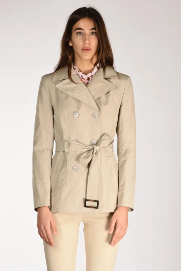 trench corto beige