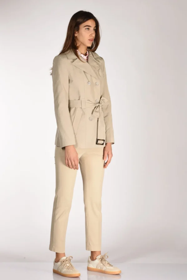 trench corto beige