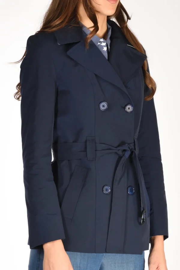trench corto blu