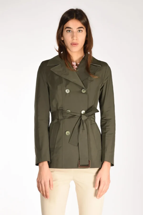 trench corto verde