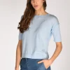 tshirt di maglia azzurro