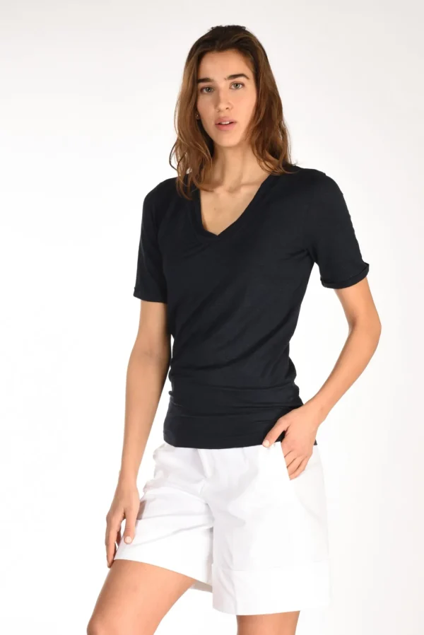 tshirt di maglia blu